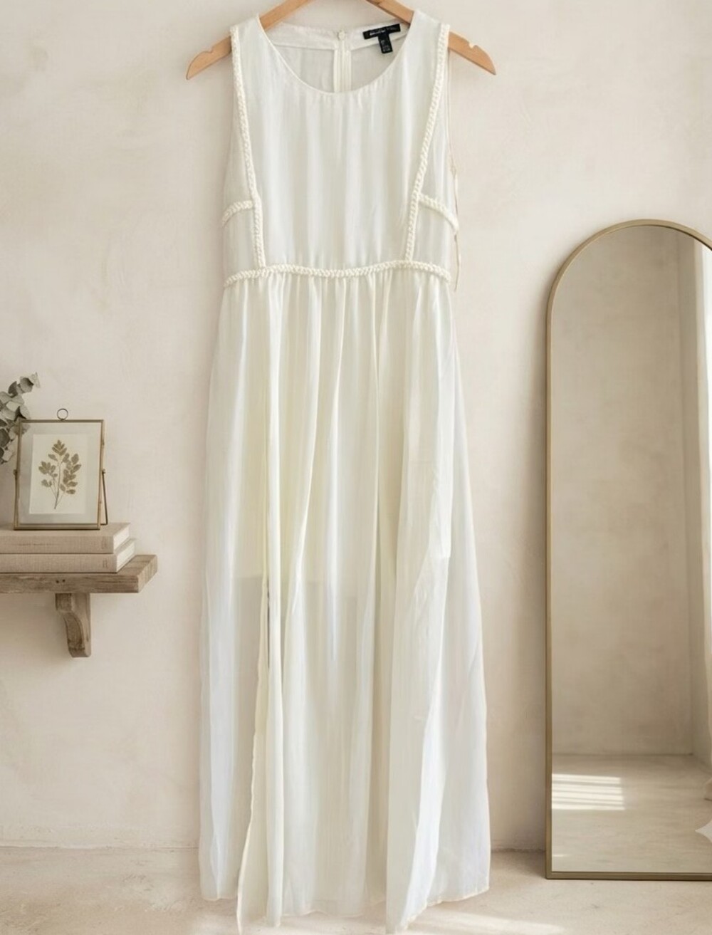 Mango Cream Sleeveless Maxi Jumpsuit